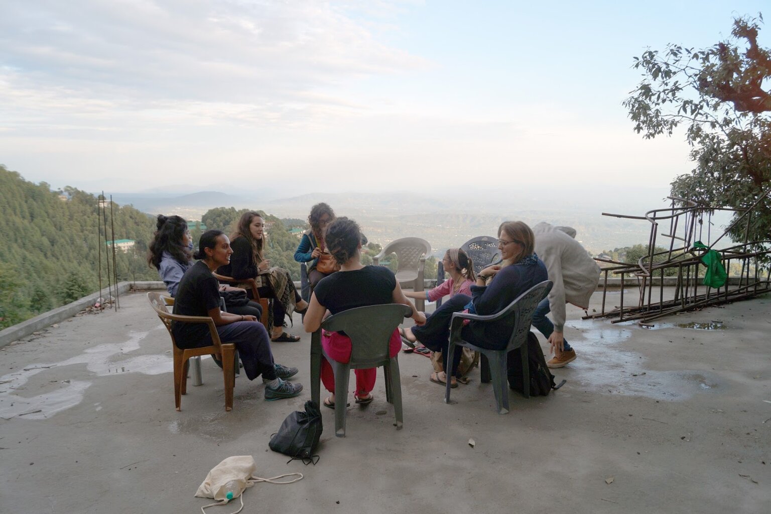 Our team having a group discussion in Naddi, Himachal Pradesh.